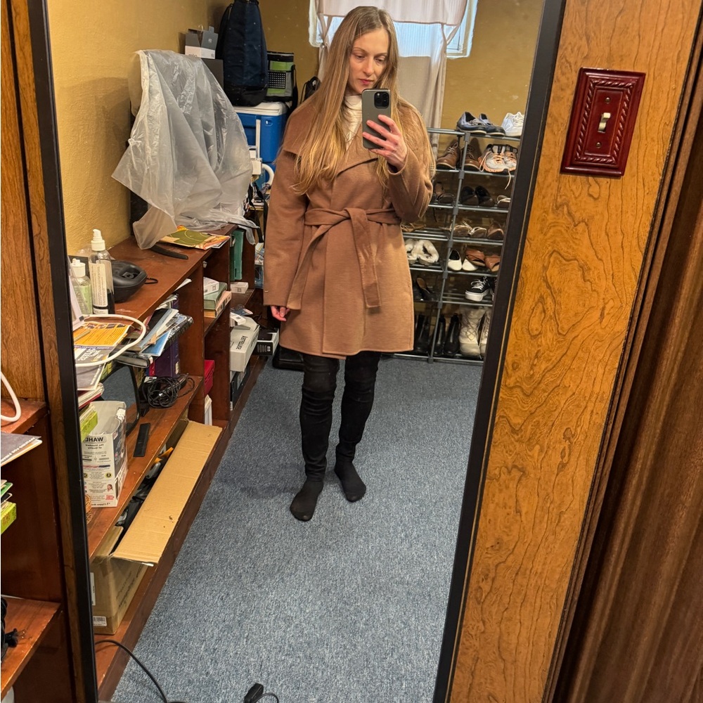 Tahari Camel Wool Coat